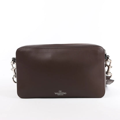 Valentino Garavani VLTN Leather Shoulder Bag in Brown