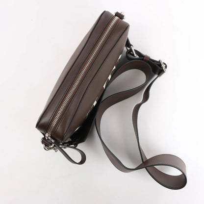 Valentino Garavani VLTN Leather Shoulder Bag in Brown