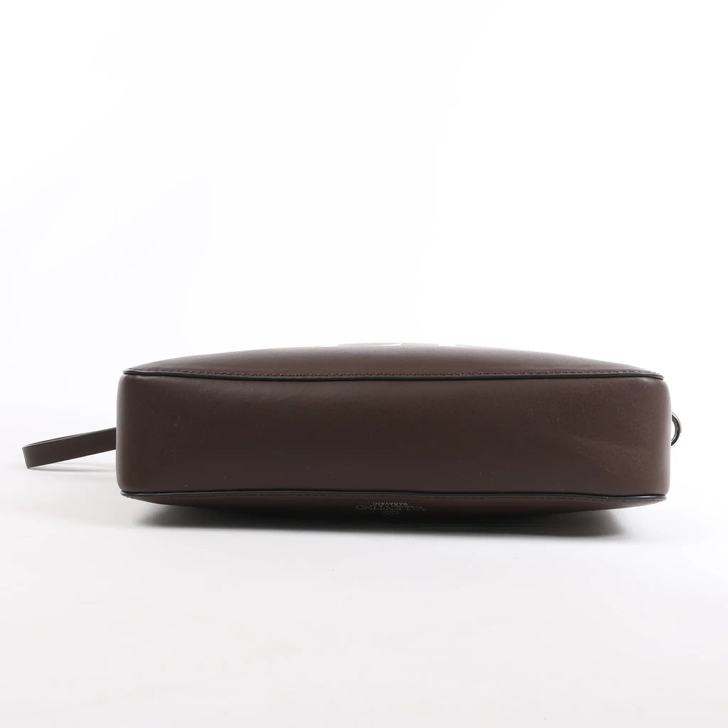 Valentino Garavani VLTN Leather Shoulder Bag in Brown