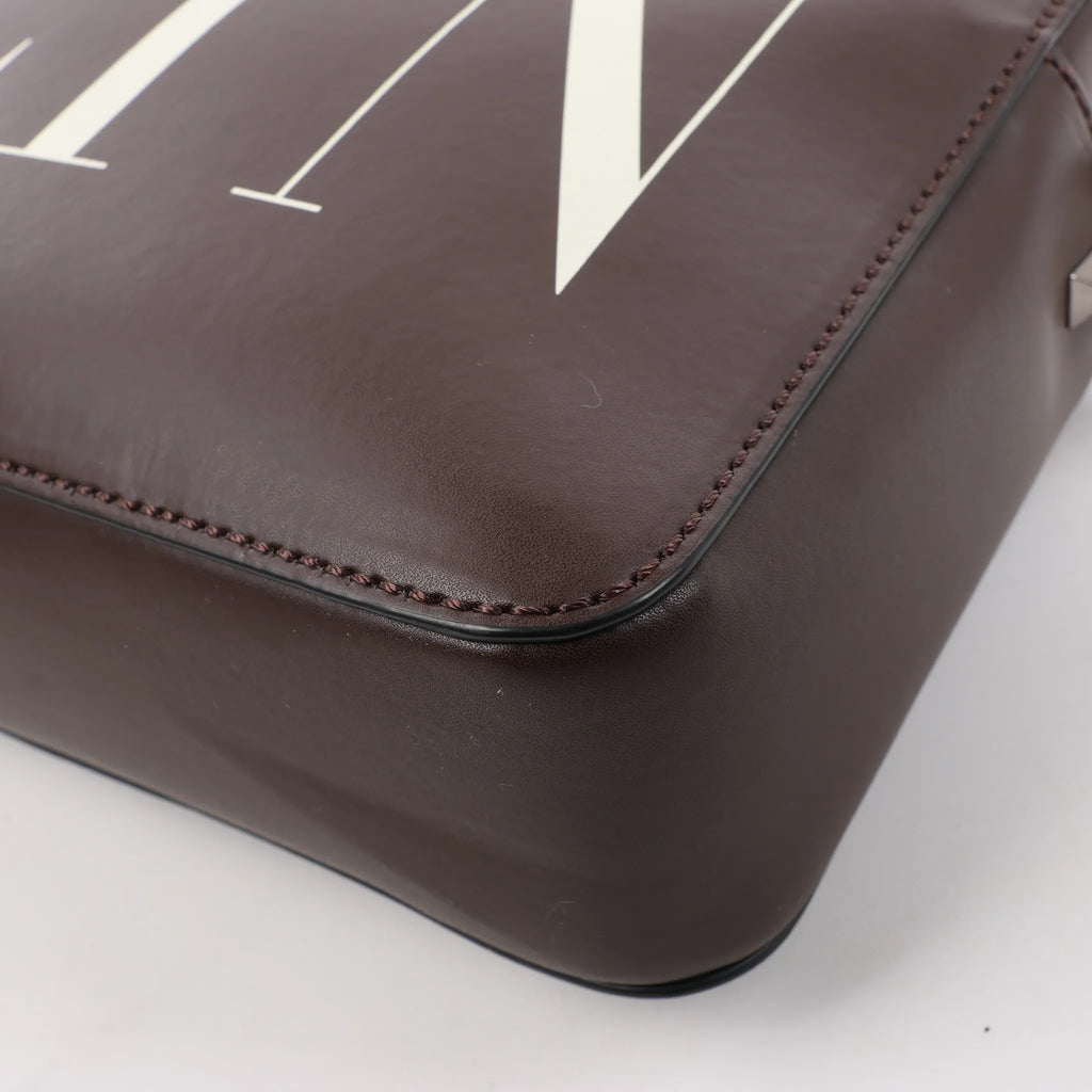 Valentino Garavani VLTN Leather Shoulder Bag in Brown
