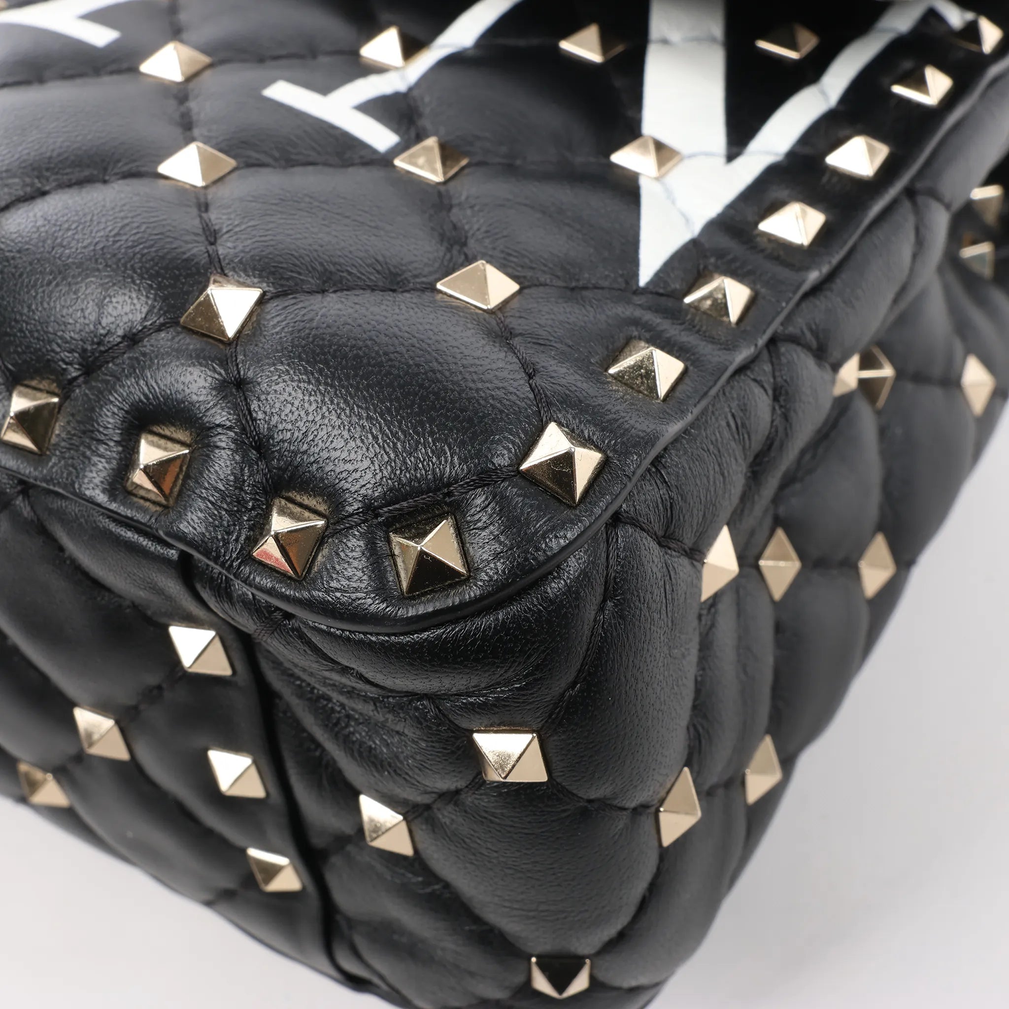 Valentino Garavani VLTN Rockstud Spike Chain Leather 2Way Shoulder Bag in Black
