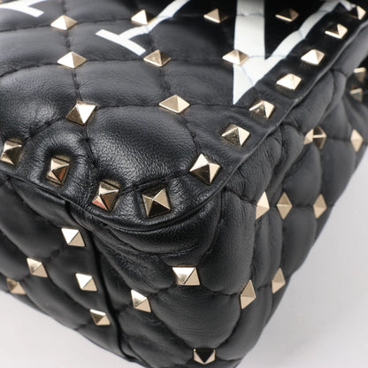 Sac à bandoulière double sens en cuir VLTN Rockstud Spike Chain de Valentino Garavani, noir