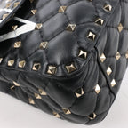 Valentino Garavani VLTN Rockstud Spike Chain Leather 2Way Shoulder Bag in Black
