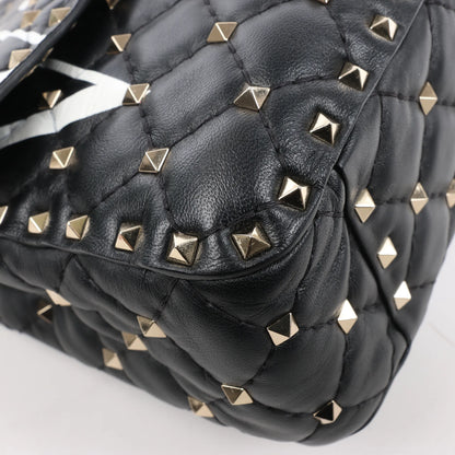 Sac à bandoulière double sens en cuir VLTN Rockstud Spike Chain de Valentino Garavani, noir