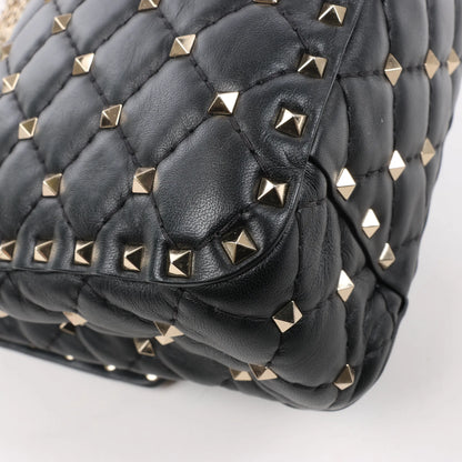 Sac à bandoulière double sens en cuir VLTN Rockstud Spike Chain de Valentino Garavani, noir