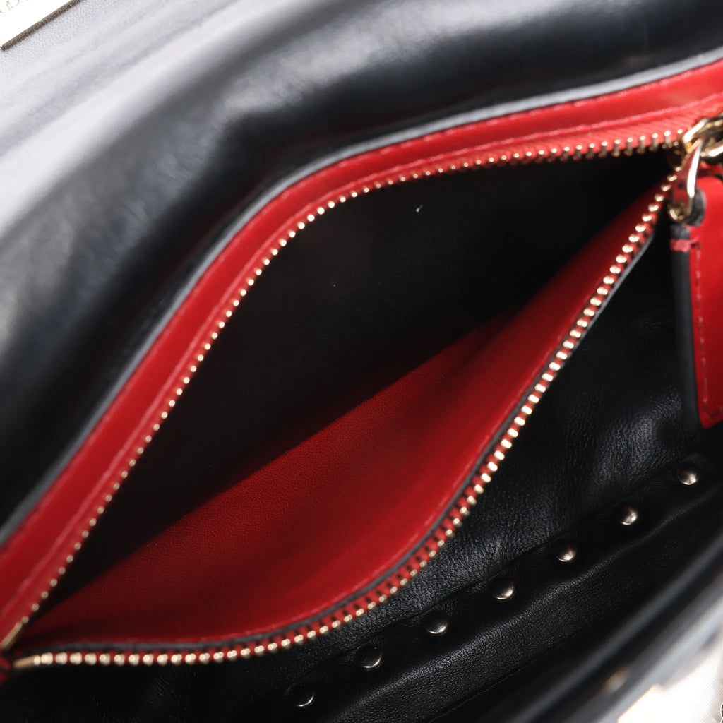 Valentino Garavani VLTN Rockstud Spike Chain Leather 2Way Shoulder Bag in Black