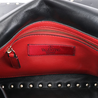 Sac à bandoulière double sens en cuir VLTN Rockstud Spike Chain de Valentino Garavani, noir