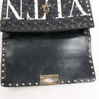 Valentino Garavani VLTN Rockstud Spike Chain Leather 2Way Shoulder Bag in Black