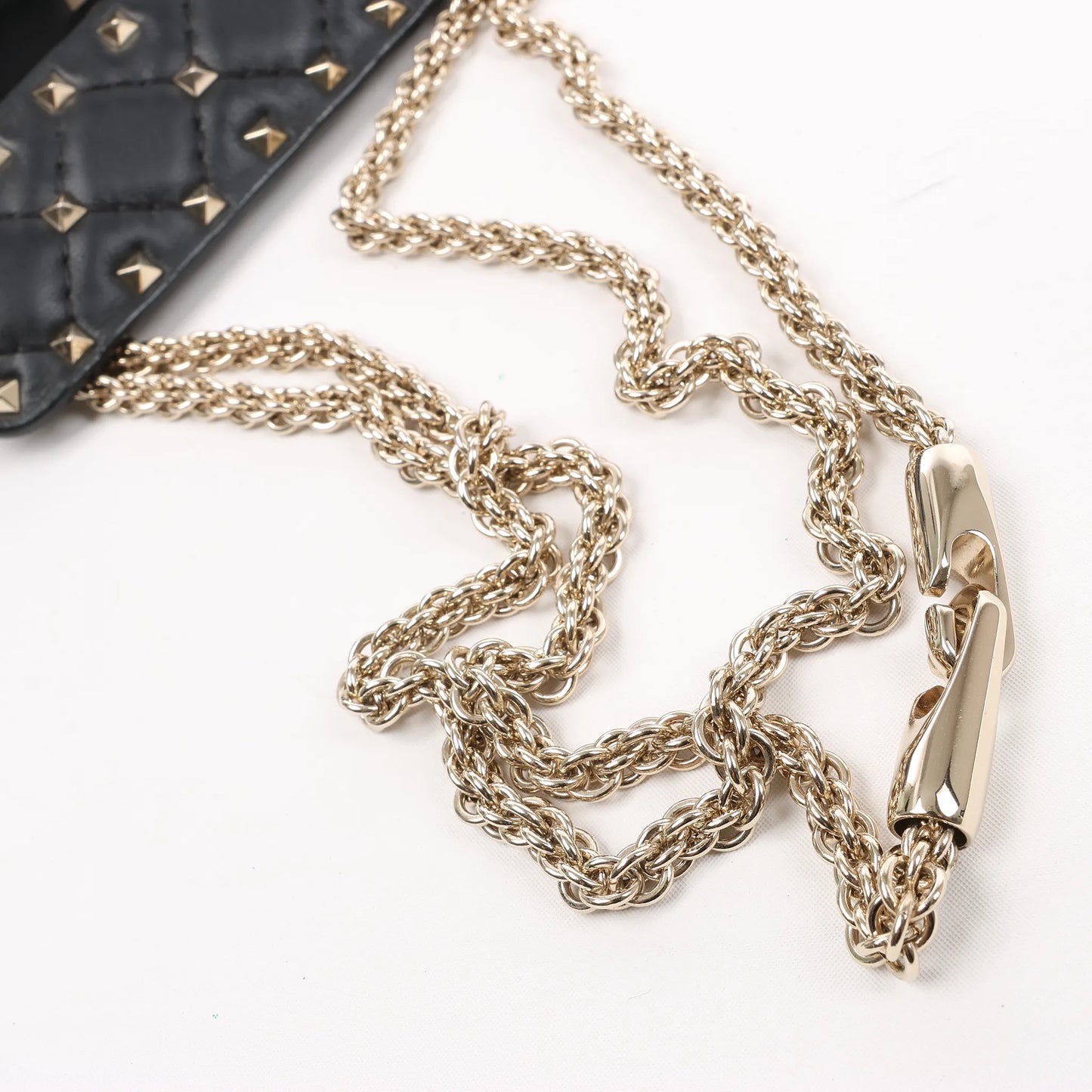 Sac à bandoulière double sens en cuir VLTN Rockstud Spike Chain de Valentino Garavani, noir