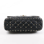 Valentino Garavani VLTN Rockstud Spike Chain Leather 2Way Shoulder Bag in Black