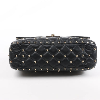 Sac à bandoulière double sens en cuir VLTN Rockstud Spike Chain de Valentino Garavani, noir