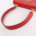Valentino Garavani VRing Leather Shoulder Bag in Red