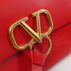 Valentino Garavani VRing Leather Shoulder Bag in Red