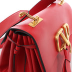 Valentino Garavani VRing Leather Shoulder Bag in Red