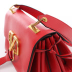 Valentino Garavani VRing Leather Shoulder Bag in Red