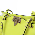 Valentino Garavani Rockstud Leather 2Way Handbag in Yellow