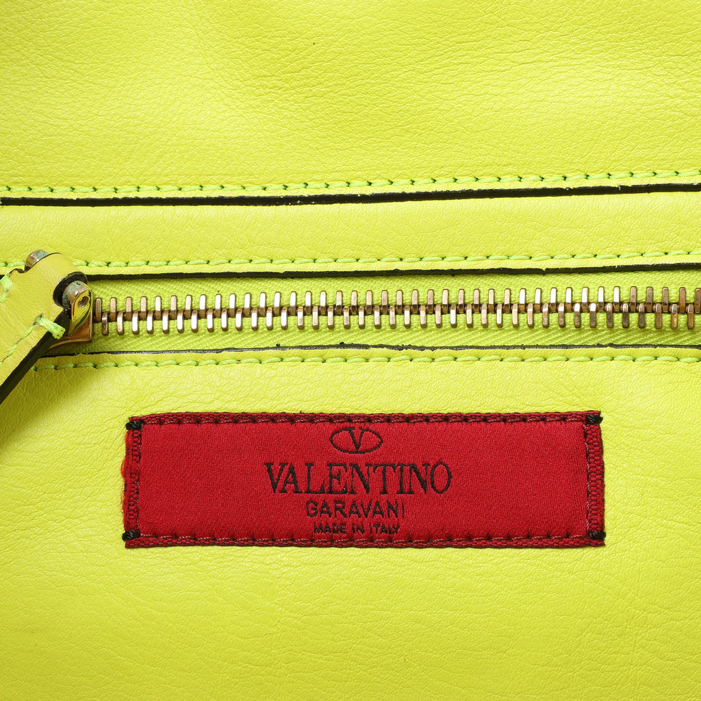 Valentino Garavani Rockstud Leather 2Way Handbag in Yellow