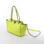 Valentino Garavani Rockstud Leather 2Way Handbag in Yellow
