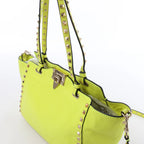 Valentino Garavani Rockstud Leather 2Way Handbag in Yellow