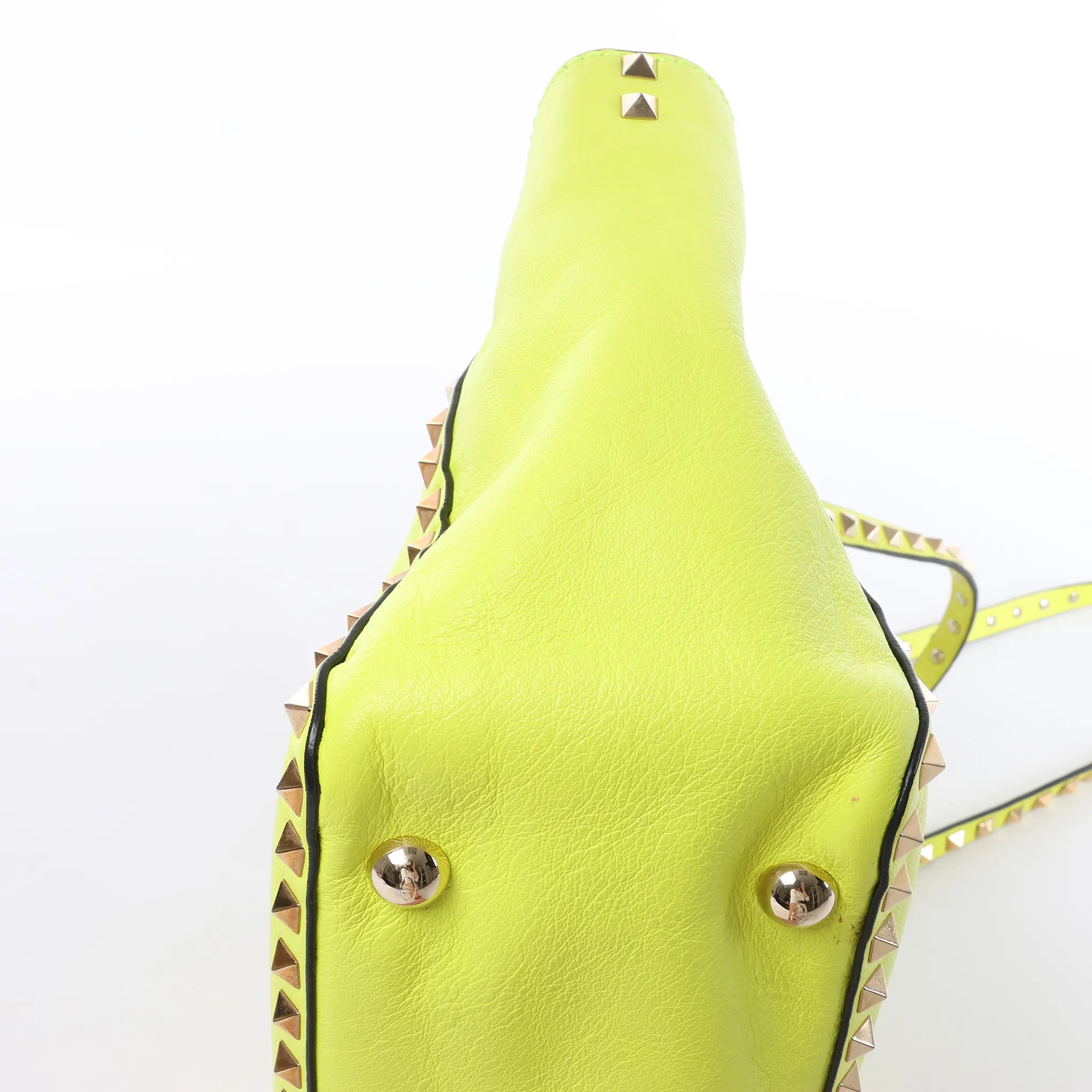 Valentino Garavani Rockstud Leather 2Way Handbag in Yellow