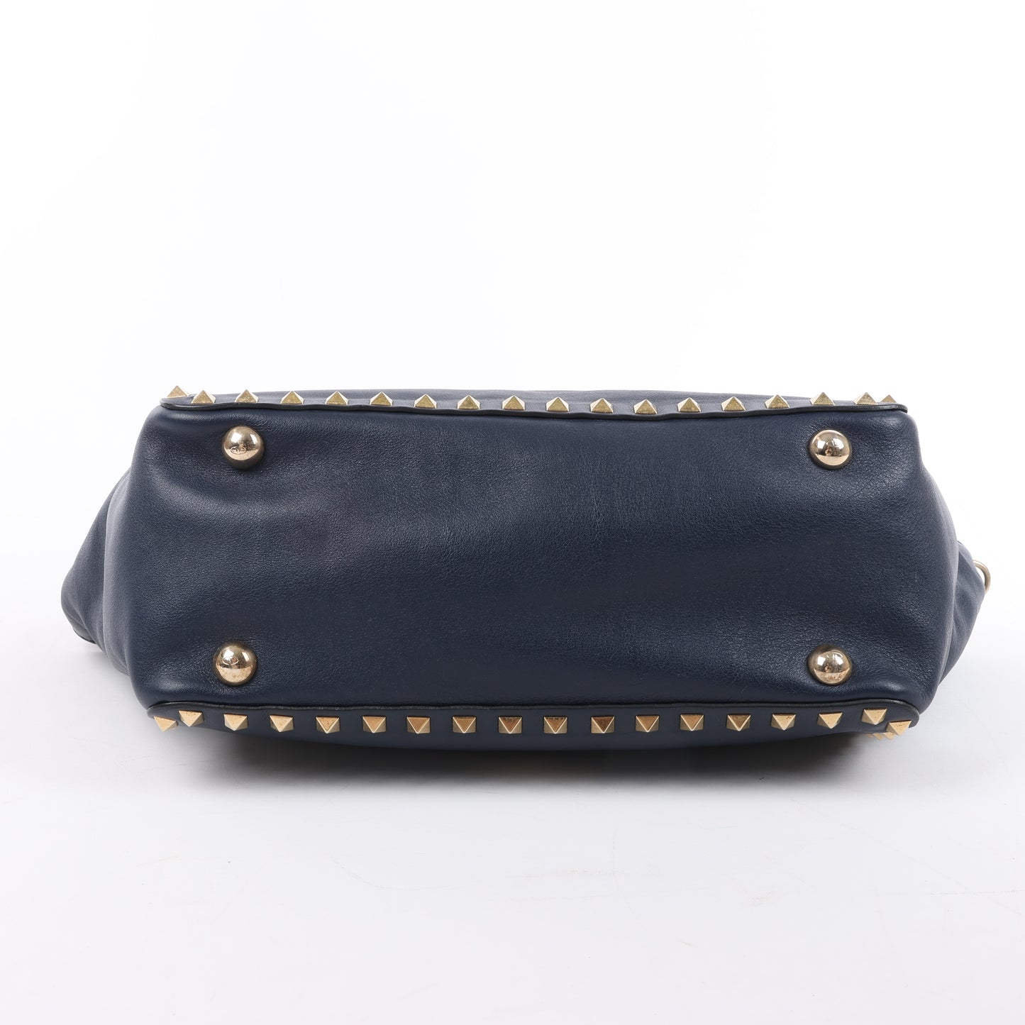 Valentino Garavani Sac à main Rockstud en cuir 2Way en bleu marine