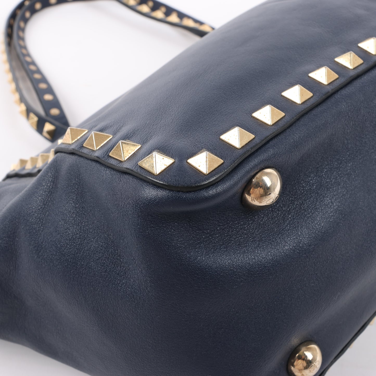 Valentino Garavani Sac à main Rockstud en cuir 2Way en bleu marine