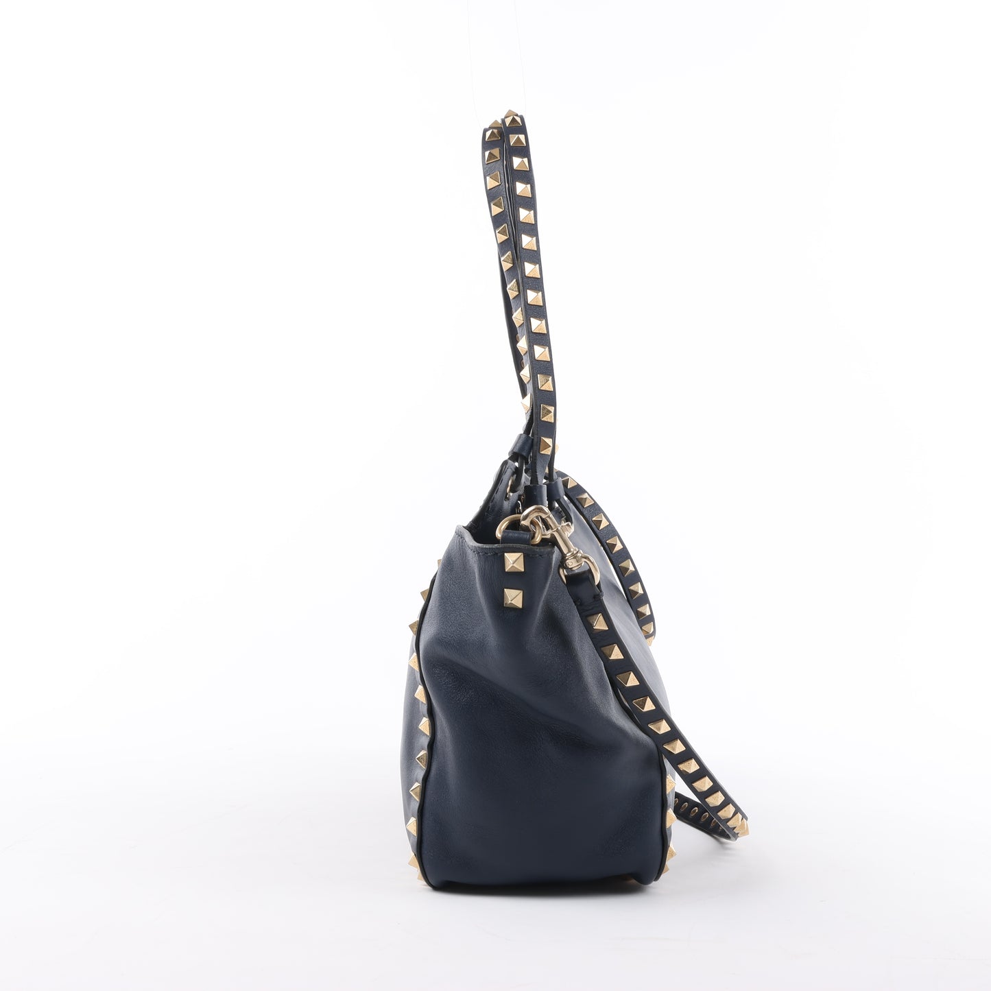 Valentino Garavani Sac à main Rockstud en cuir 2Way en bleu marine