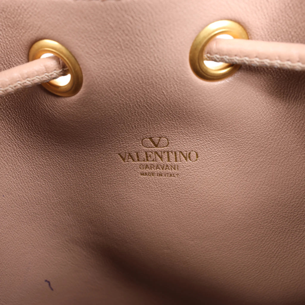 Valentino Garavani Buckets Leather 2Way Shoulder Bag in Powder Pink