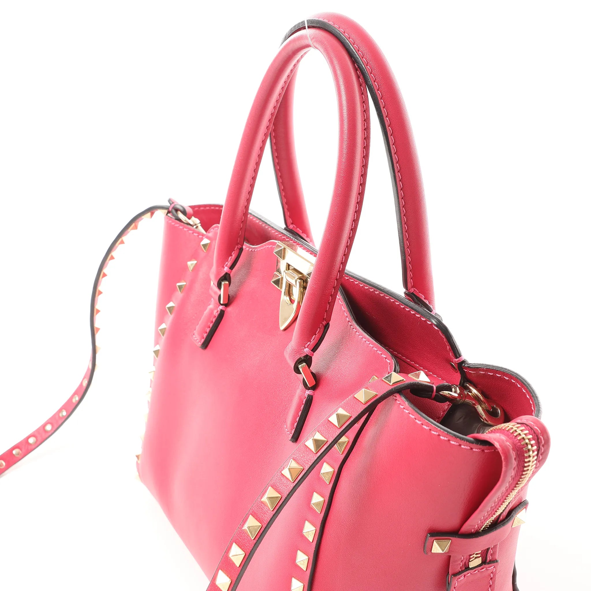 Valentino Garavani Rockstud Leather 2Way Handbag in Pink