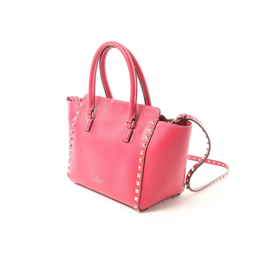 Valentino Garavani Rockstud Leather 2Way Handbag in Pink