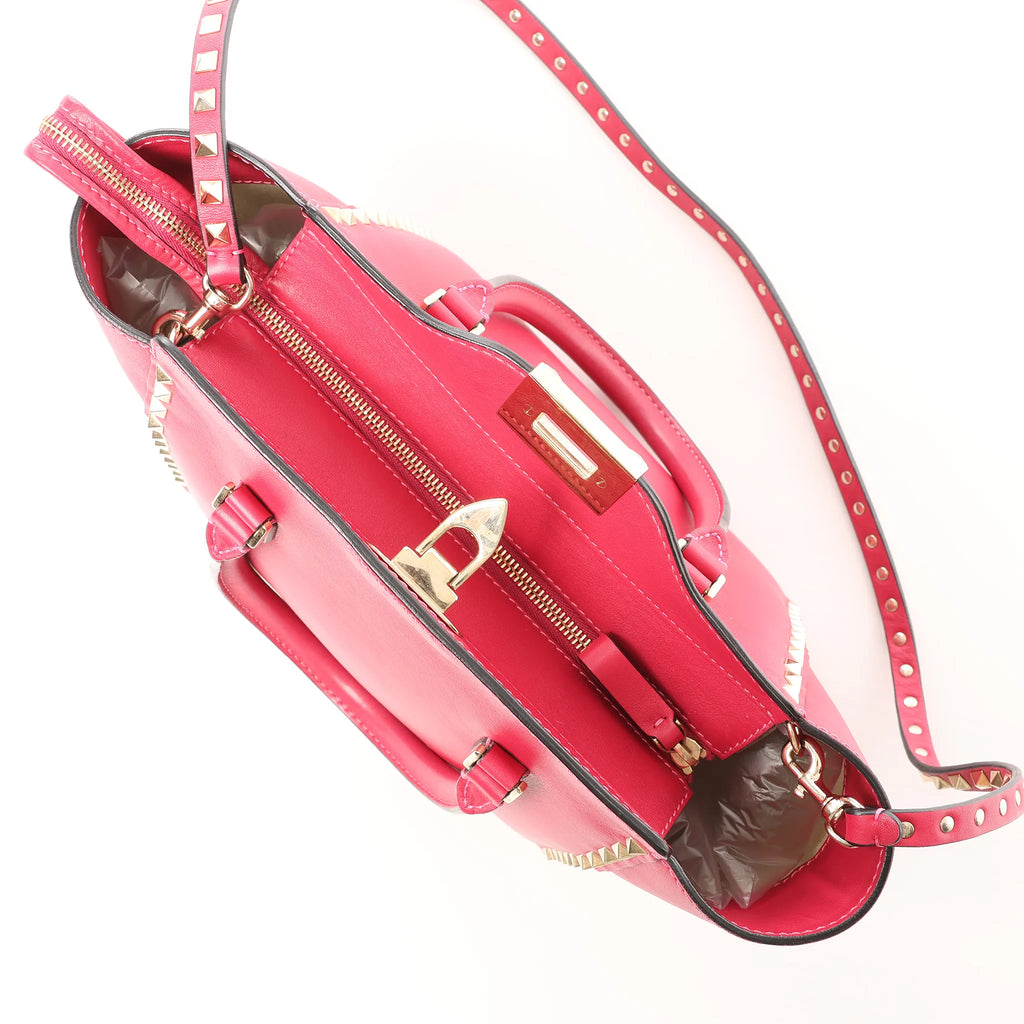 Valentino Garavani Rockstud Leather 2Way Handbag in Pink