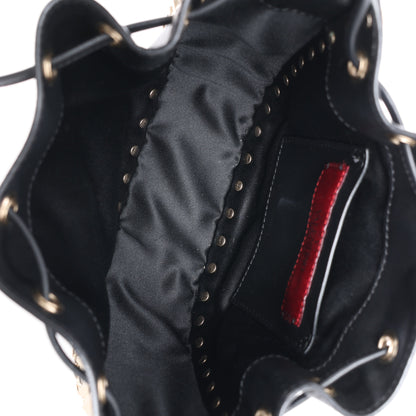 Valentino Garavani Rockstuds Leather Chain Shoulder Bag in Black