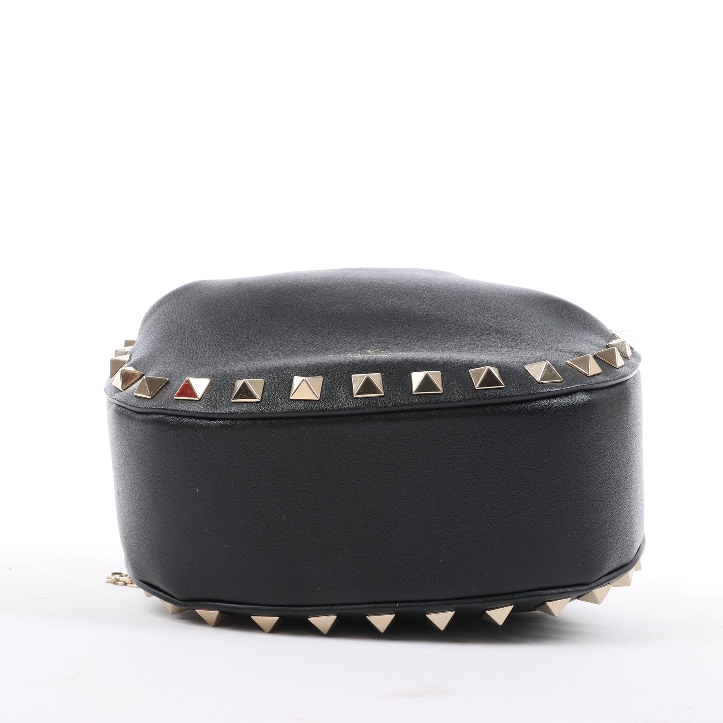 Valentino Garavani Rockstuds Leather Chain Shoulder Bag in Black