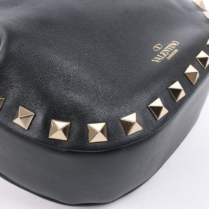 Valentino Garavani Rockstuds Leather Chain Shoulder Bag in Black