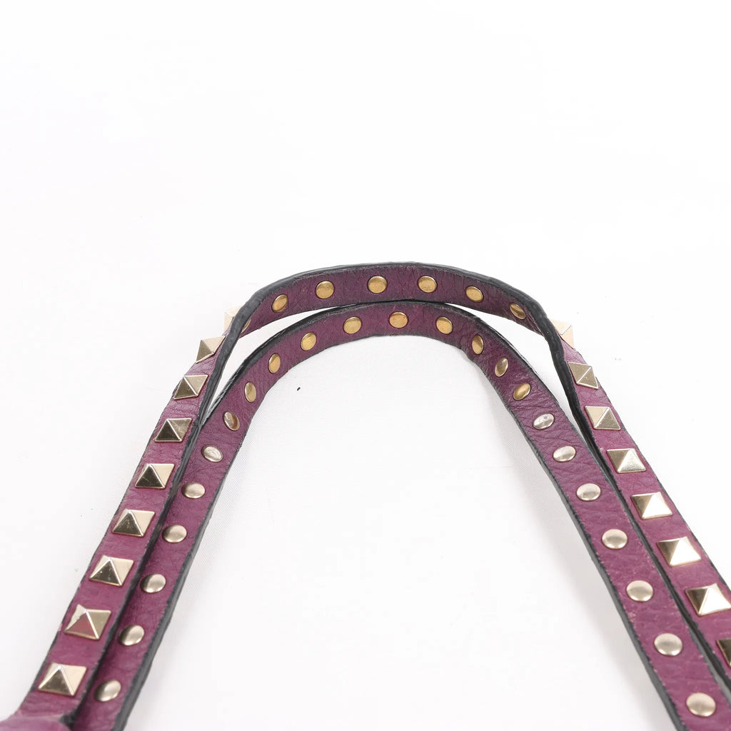 Valentino Garavani Rockstud Leather 2Way Handbag in Purple