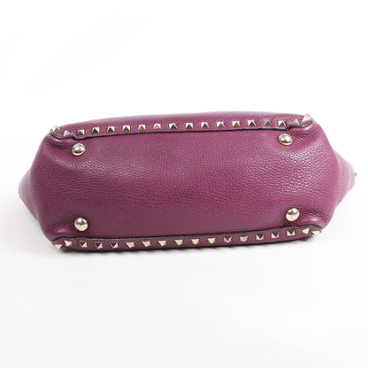 Sac à main Valentino Garavani Rockstud en cuir violet