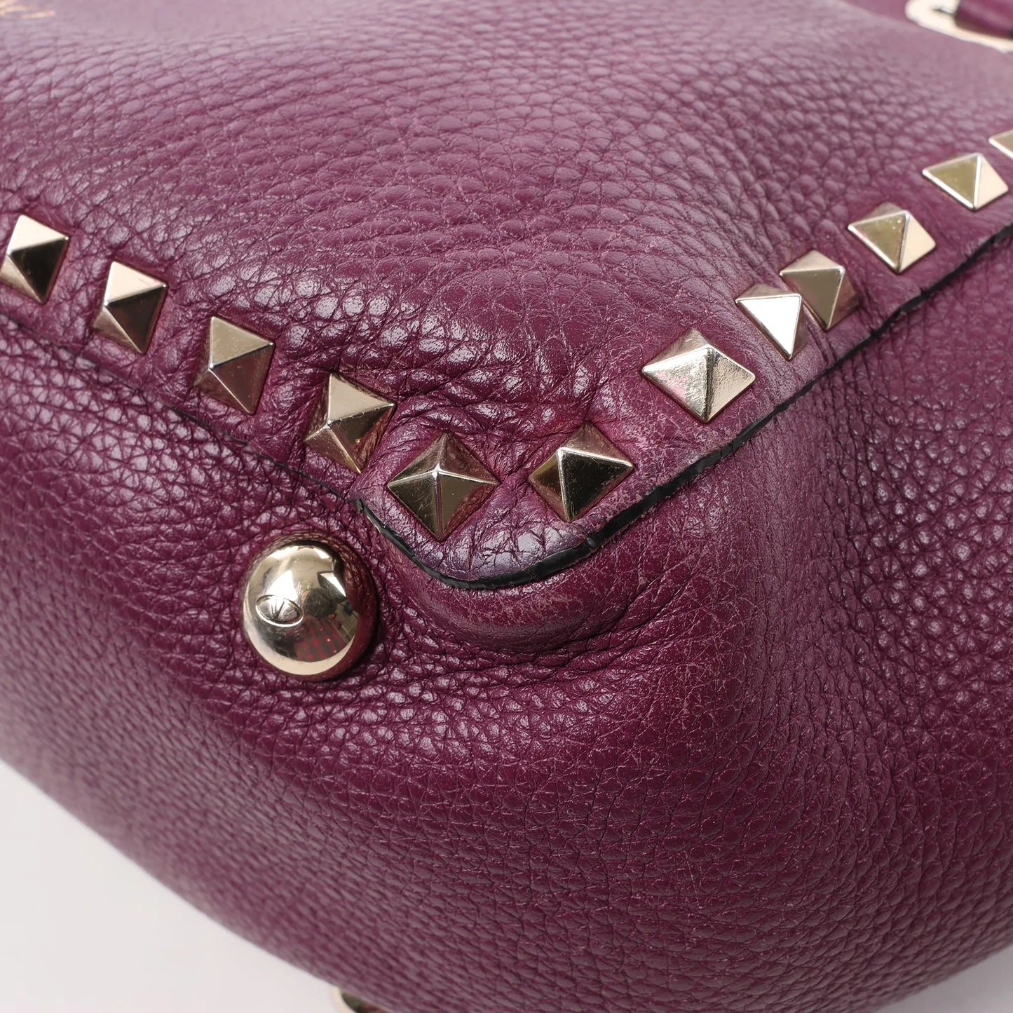 Valentino Garavani Rockstud Leather 2Way Handbag in Purple