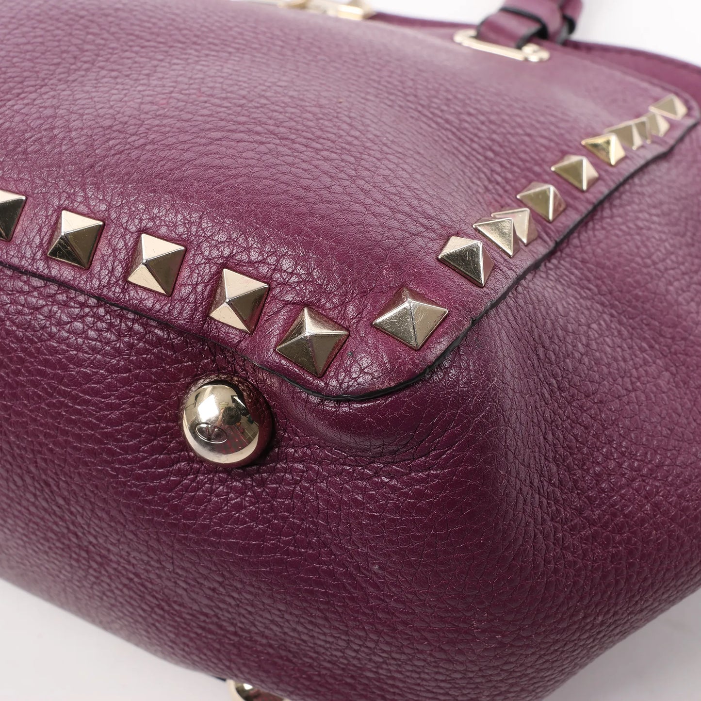 Sac à main Valentino Garavani Rockstud en cuir violet