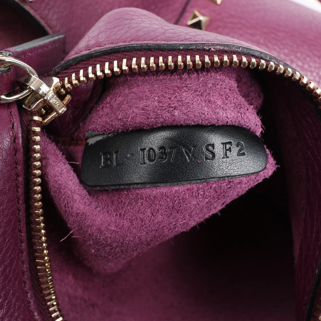 Valentino Garavani Rockstud Leather 2Way Handbag in Purple