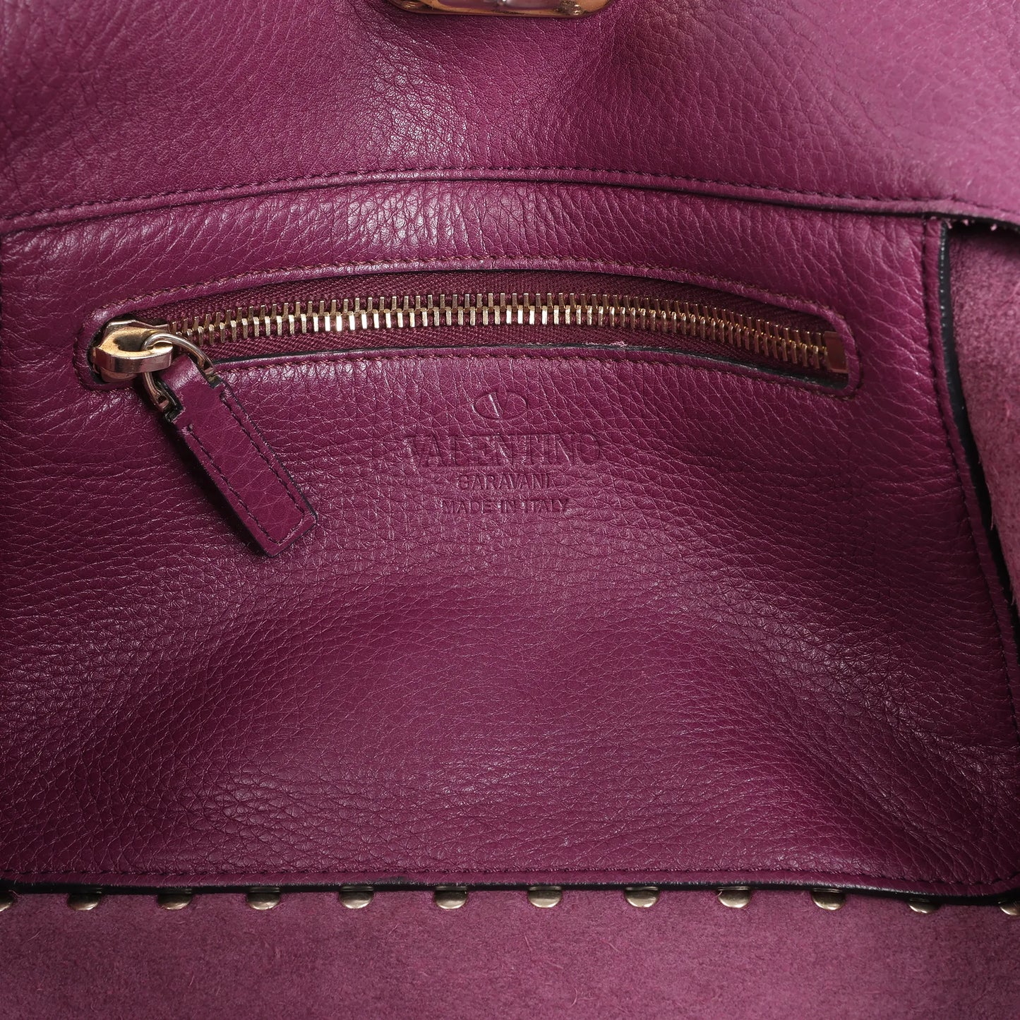 Sac à main Valentino Garavani Rockstud en cuir violet