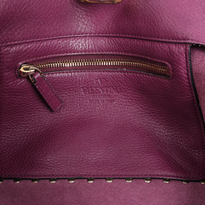 Valentino Garavani Rockstud Leather 2Way Handbag in Purple