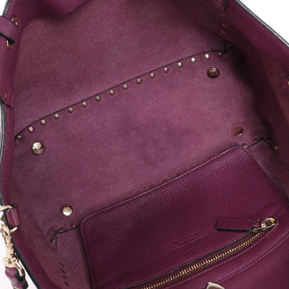 Sac à main Valentino Garavani Rockstud en cuir violet