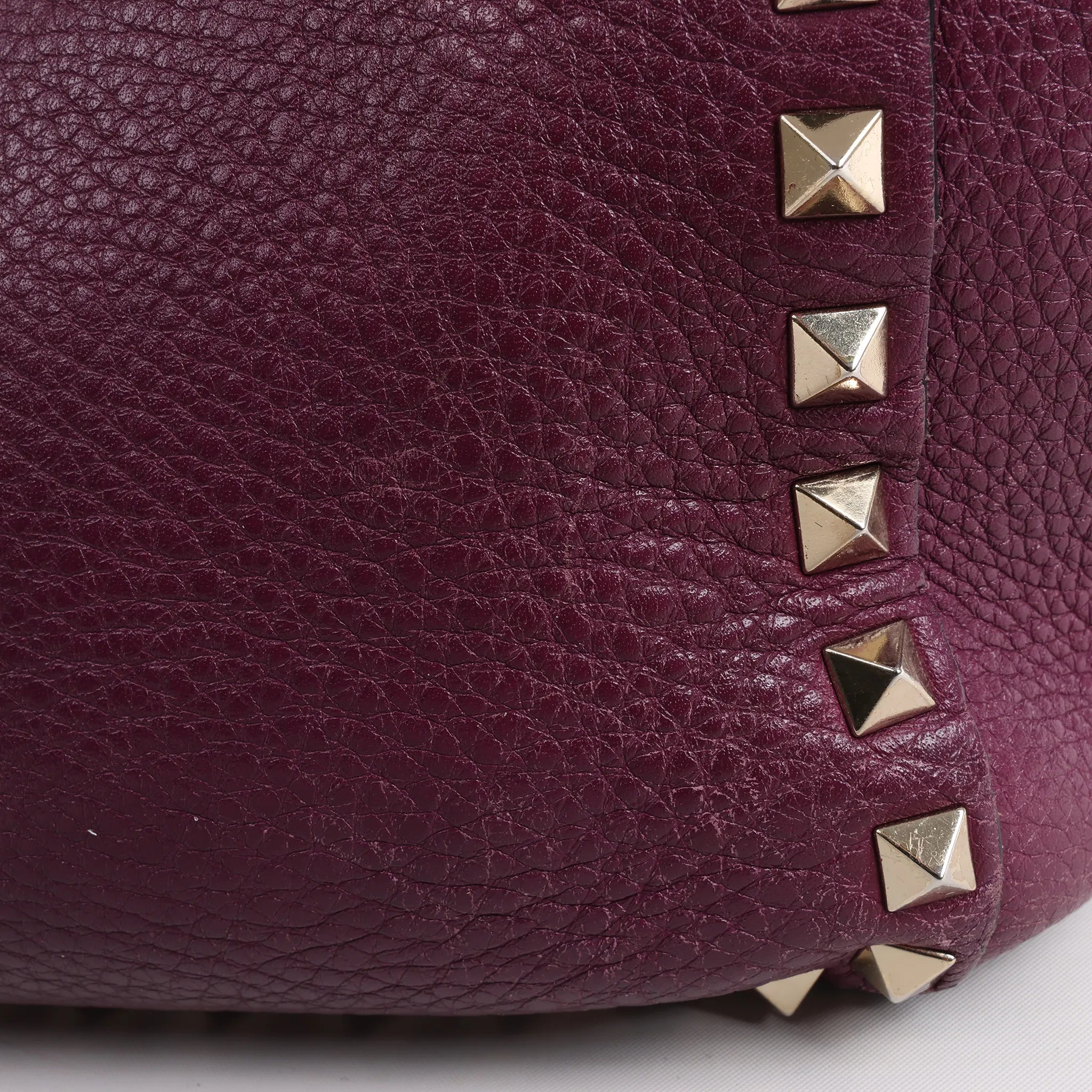 Valentino Garavani Rockstud Leather 2Way Handbag in Purple