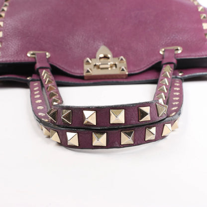 Valentino Garavani Rockstud Leather 2Way Handbag in Purple