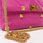 Valentino Garavani Roman Studs Leather 2-way Crossbody Bag in Pink