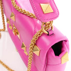 Valentino Garavani Roman Studs Leather 2-way Crossbody Bag in Pink