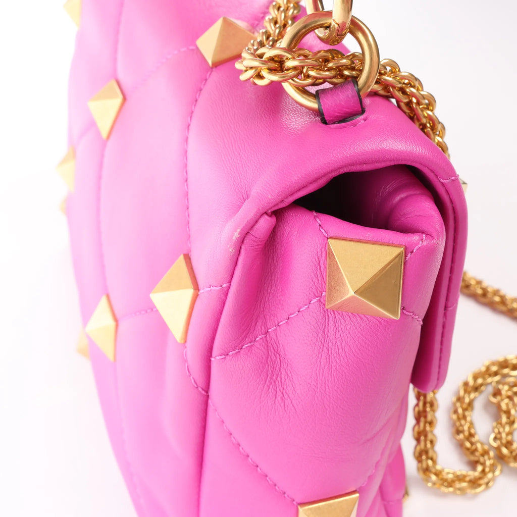 Valentino Garavani Roman Studs Leather 2-way Crossbody Bag in Pink