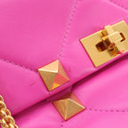 Valentino Garavani Roman Studs Leather 2-way Crossbody Bag in Pink