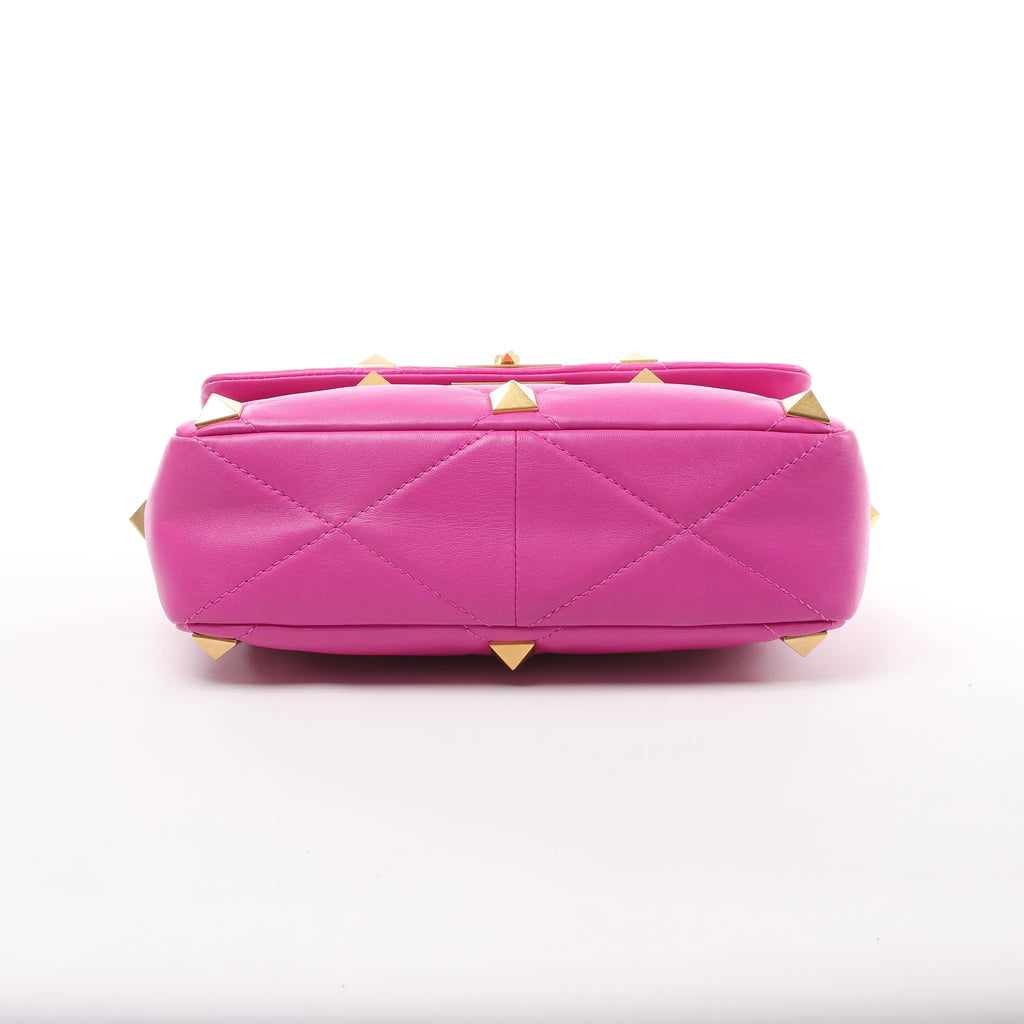 Valentino Garavani Roman Studs Leather 2-way Crossbody Bag in Pink