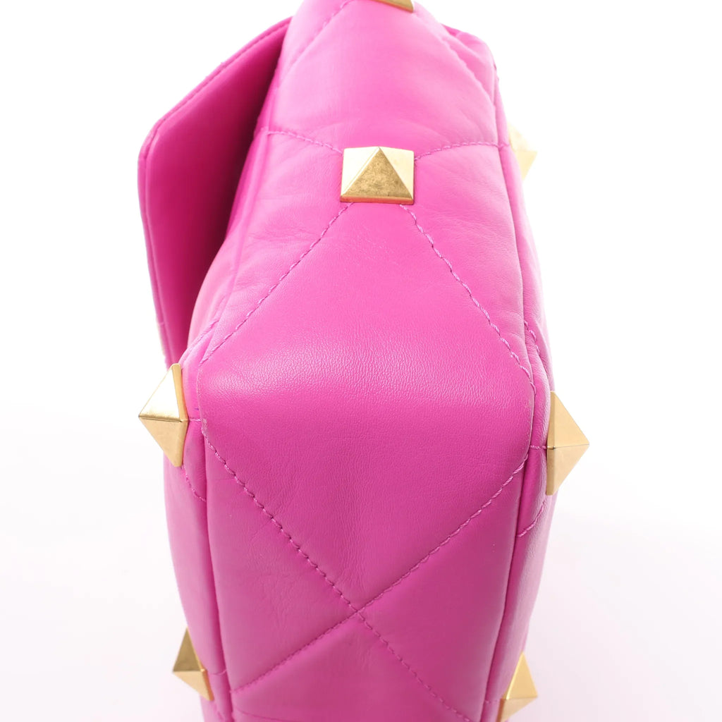 Valentino Garavani Roman Studs Leather 2-way Crossbody Bag in Pink